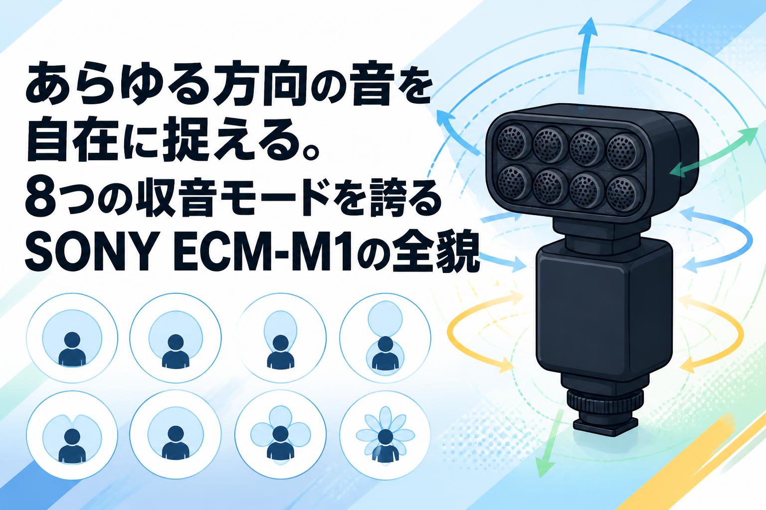 あらゆる方向の音を自在に捉える。8つの収音モードを誇るSONY ECM-M1の