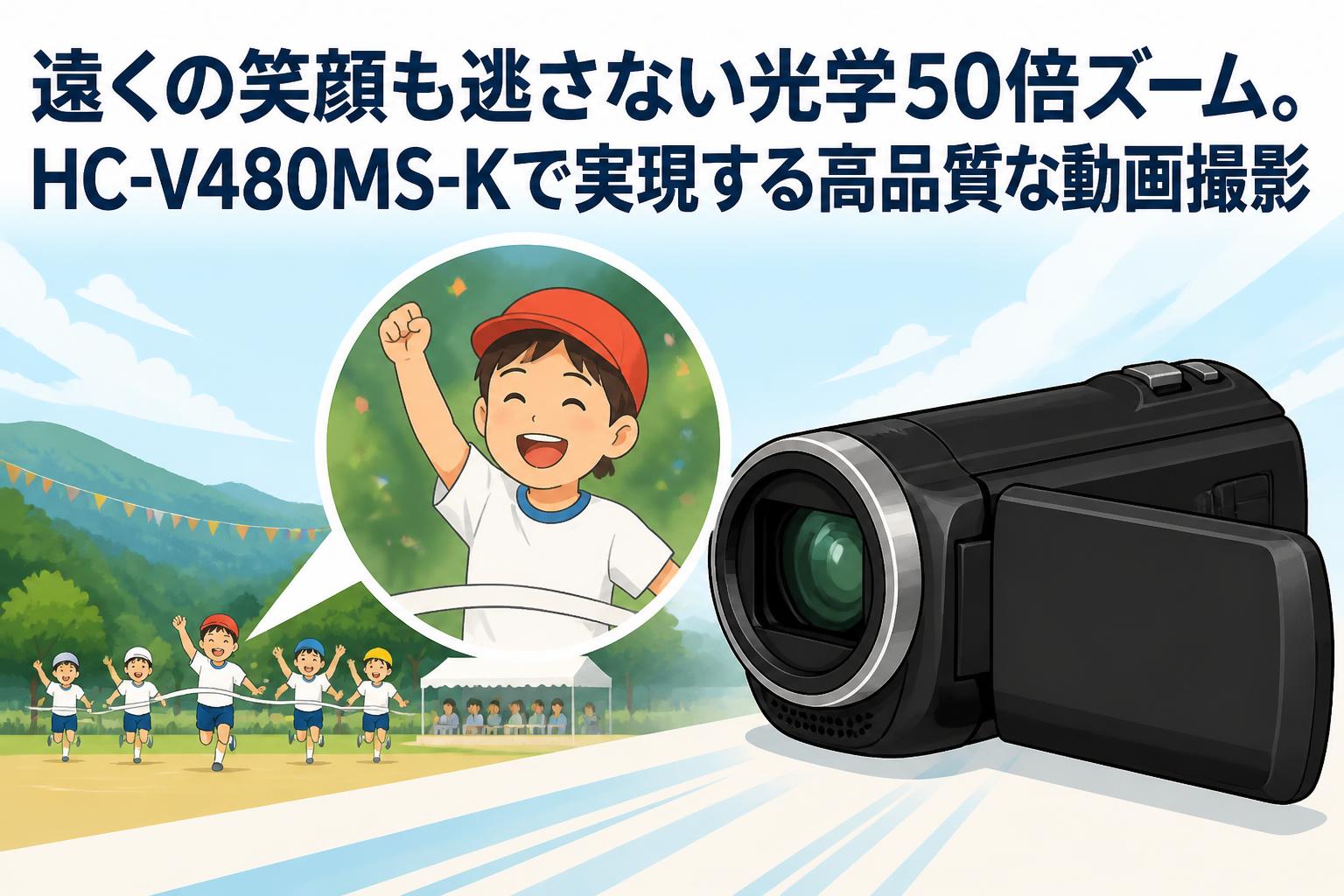 遠くの笑顔も逃さない光学50倍ズーム。HC-V480MS-Kで実現する高品質な