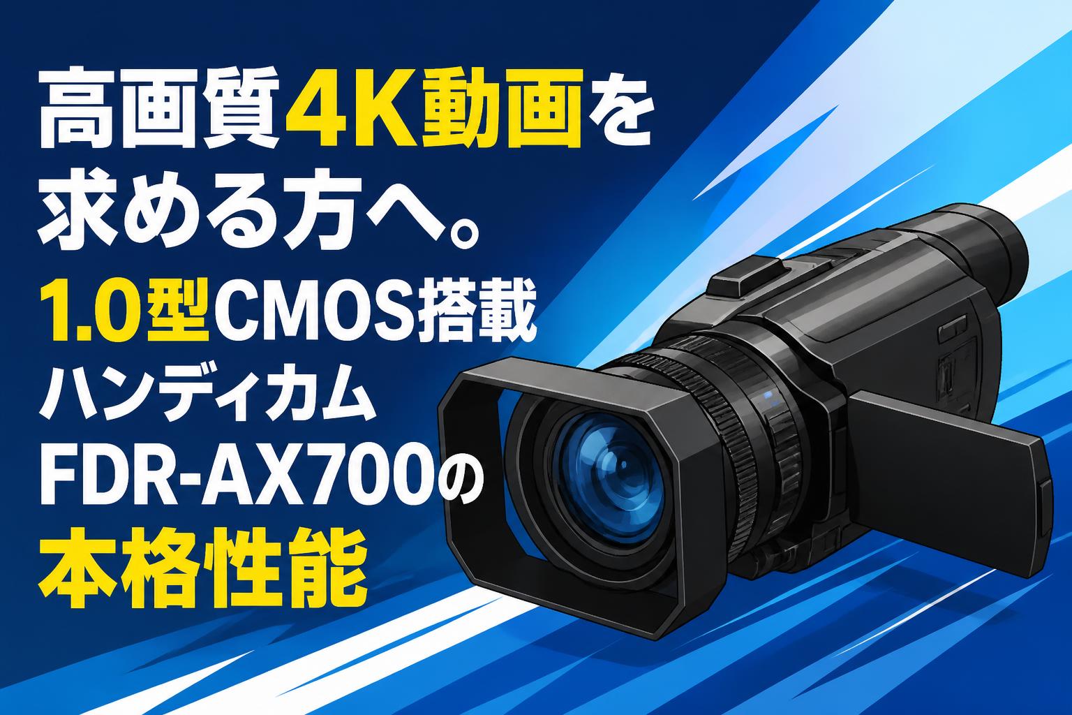 高画質4K動画を求める方へ。1.0型CMOS搭載ハンディカムFDR-AX700の本格
