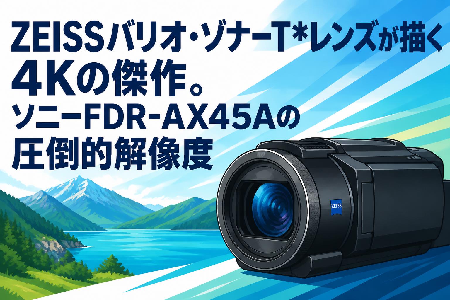 Sony FDR-AX45A ビデオカメラ本体 Zeissレンズ ZEISSバリオ・ゾナーT*レンズが描く4Kの傑作。ソニーFDR-AX45Aの圧倒的