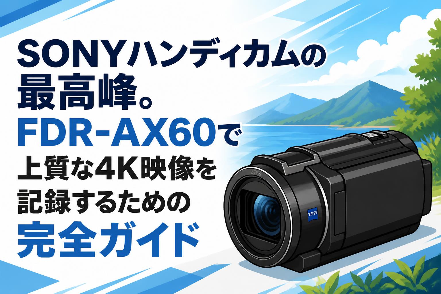 SONYハンディカムの最高峰。FDR-AX60で上質な4K映像を記録するための
