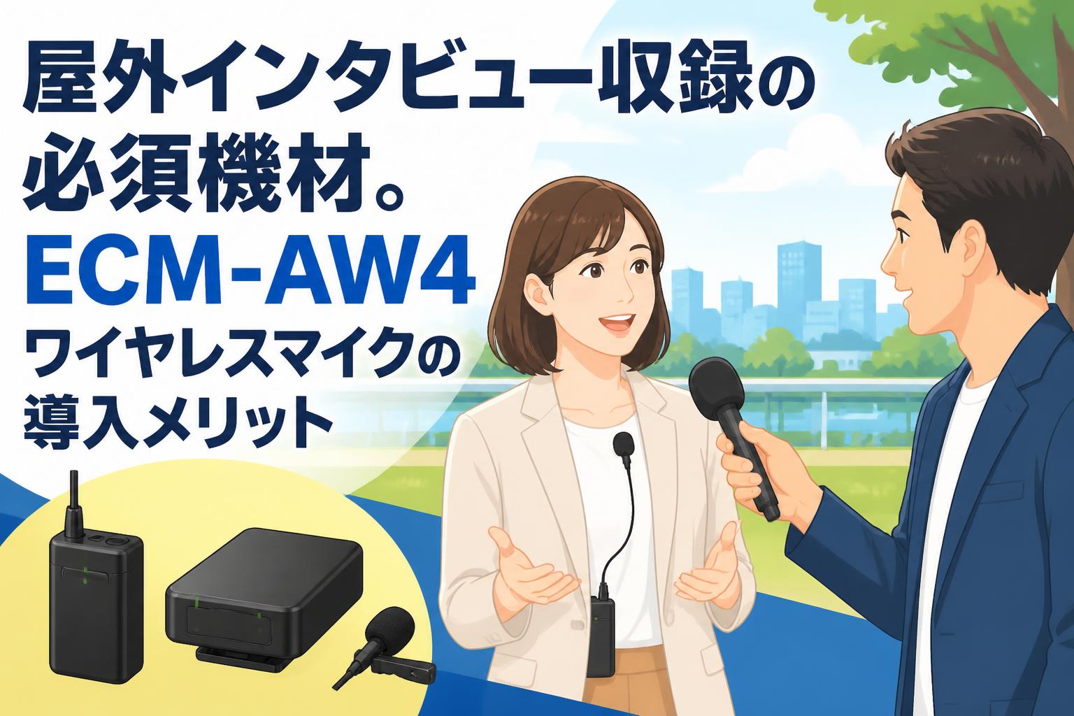屋外インタビュー収録の必須機材。ECM-AW4ワイヤレスマイクの導入