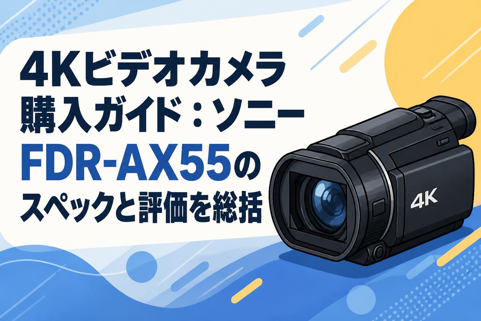 ファイターたけし　ビデオカメラ 4Kビデオカメラ購入ガイド：ソニーFDR-AX55のスペックと評価を総括