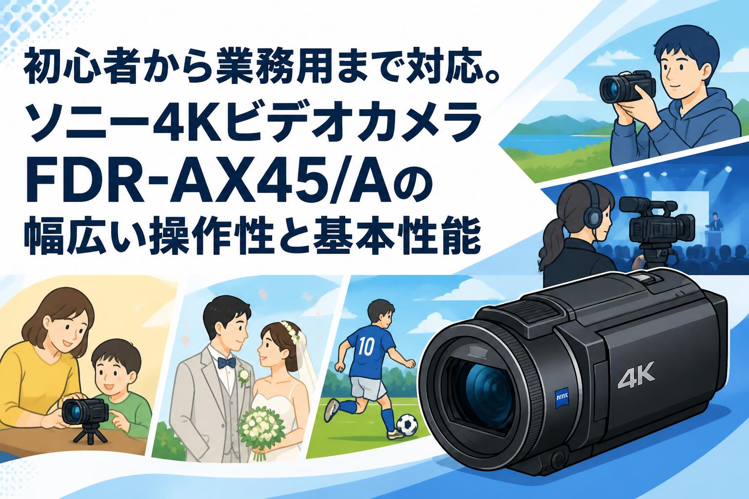 初心者から業務用まで対応。ソニー4KビデオカメラFDR-AX45/Aの幅広い