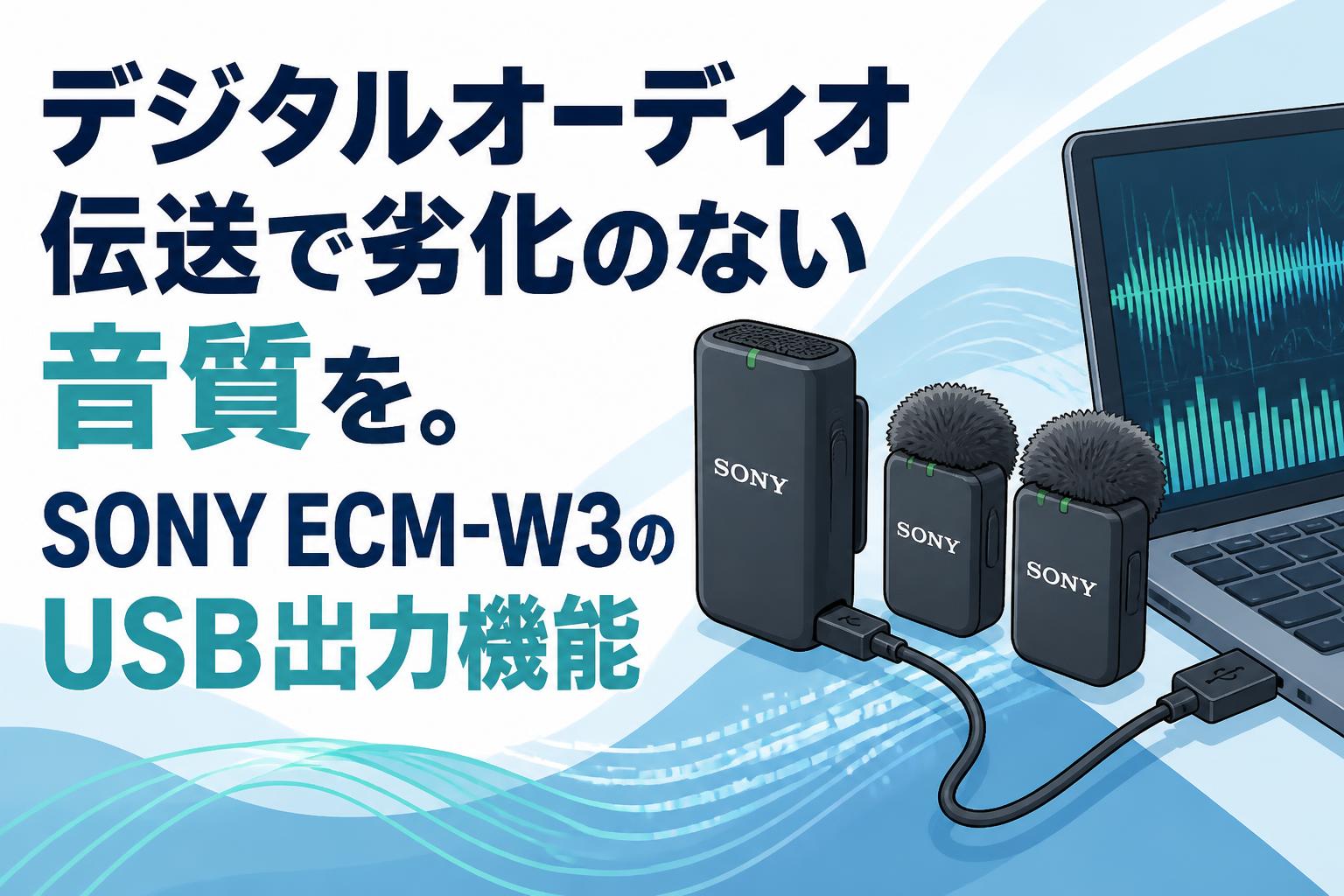 配信機器・PA機器・レコーディング機器 SONY ECM-W3 デジタルオーディオ伝送で劣化のない音質を。SONY ECM-W3のUSB出力機能