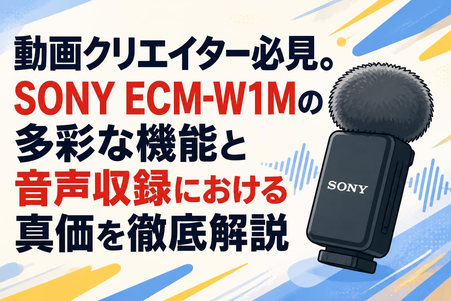 動画クリエイター必見。SONY ECM-W1Mの多彩な機能と音声収録における