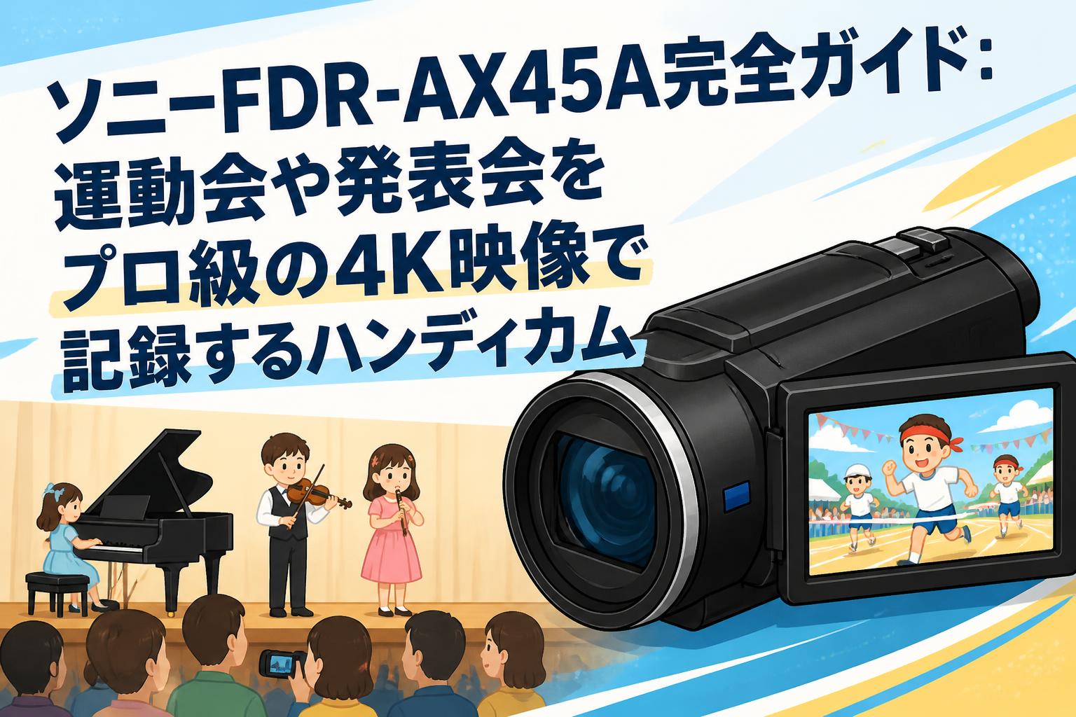 SONY ハンディカム ビデオカメラ　運動会　発表会　大会 ソニーFDR-AX45A完全ガイド：運動会や発表会をプロ級の4K映像で記録