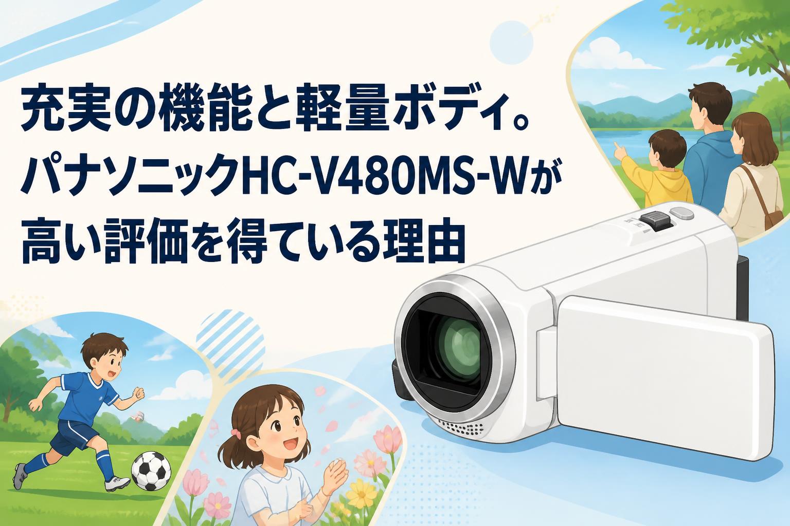 充実の機能と軽量ボディ。パナソニックHC-V480MS-Wが高い評価を得て