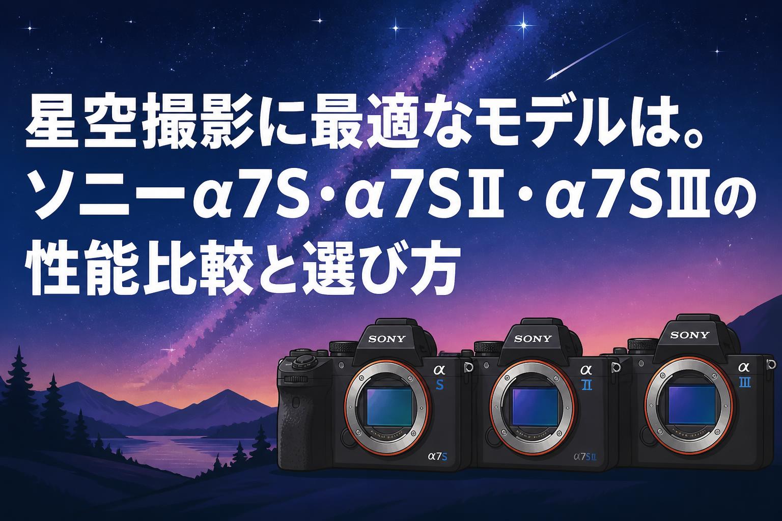 星空撮影に最適なモデルは。ソニーα7S・α7SⅡ・α7SⅢの性能比較と