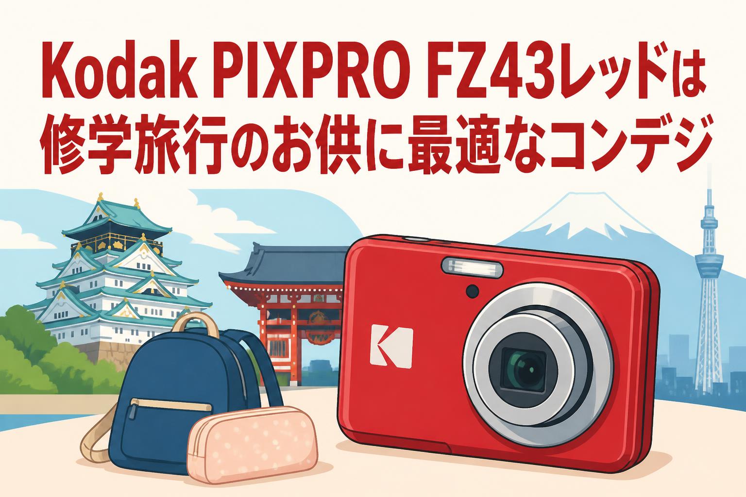 Kodak PIXPRO FZ43 コンパクトデジタルカメラ　レッド Kodak PIXPRO FZ43レッドは修学旅行のお供に最適なコンデジ | PANDA