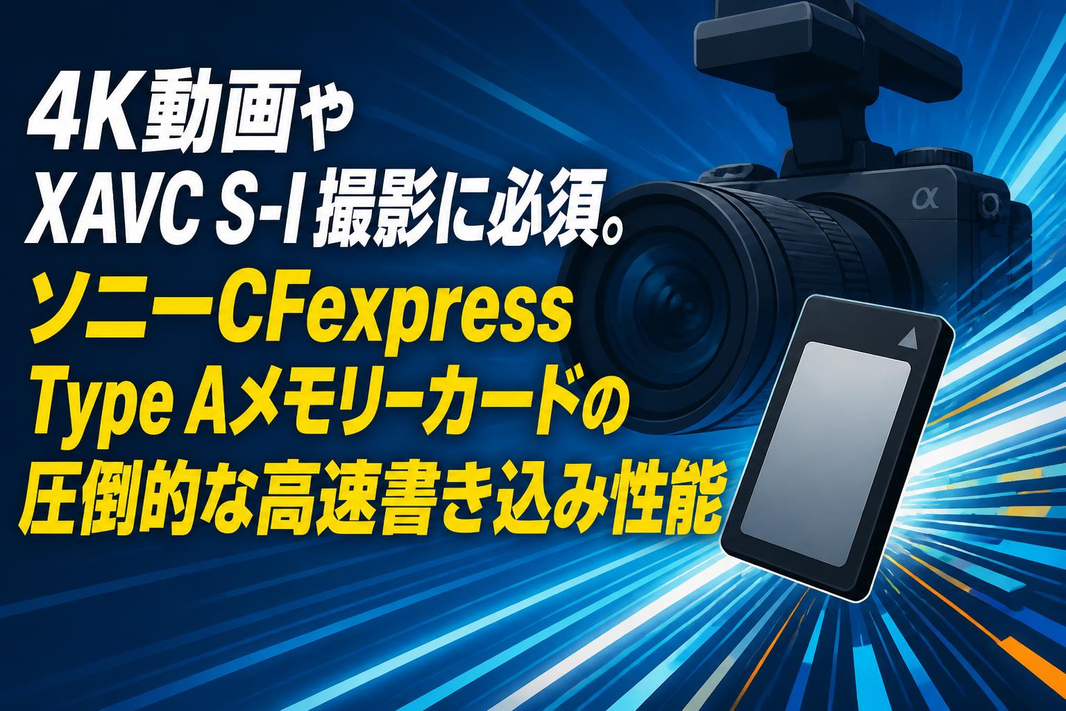 4K動画やXAVC S-I撮影に必須。ソニーCFexpress Type Aメモリーカードの