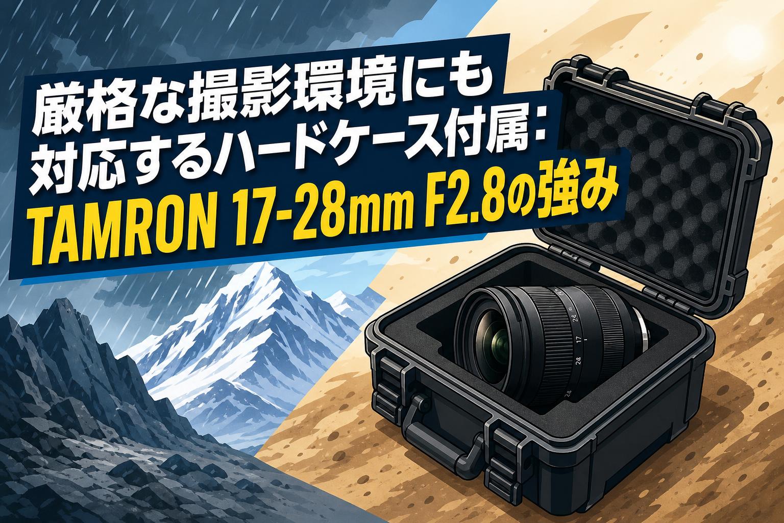 TAMRON レンズ（ケース付き) 厳格な撮影環境にも対応するハードケース付属：TAMRON 17-28mm F2.8の