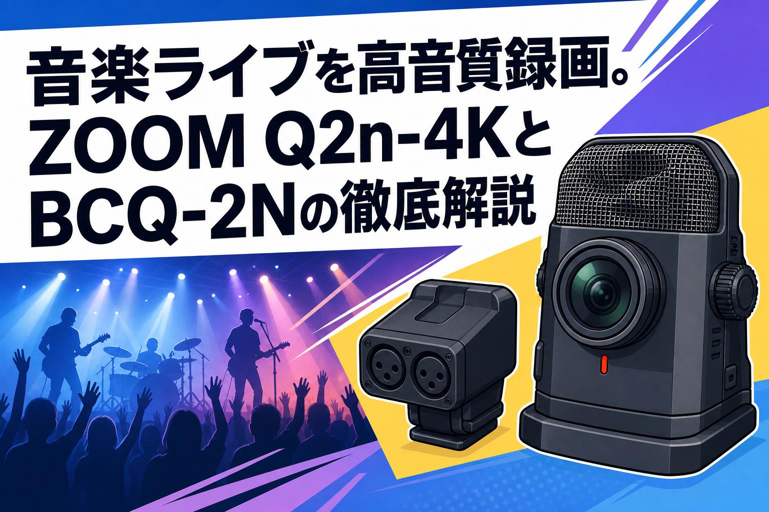 音楽ライブを高音質録画。ZOOM Q2n-4KとBCQ-2Nの徹底解説 | PANDA