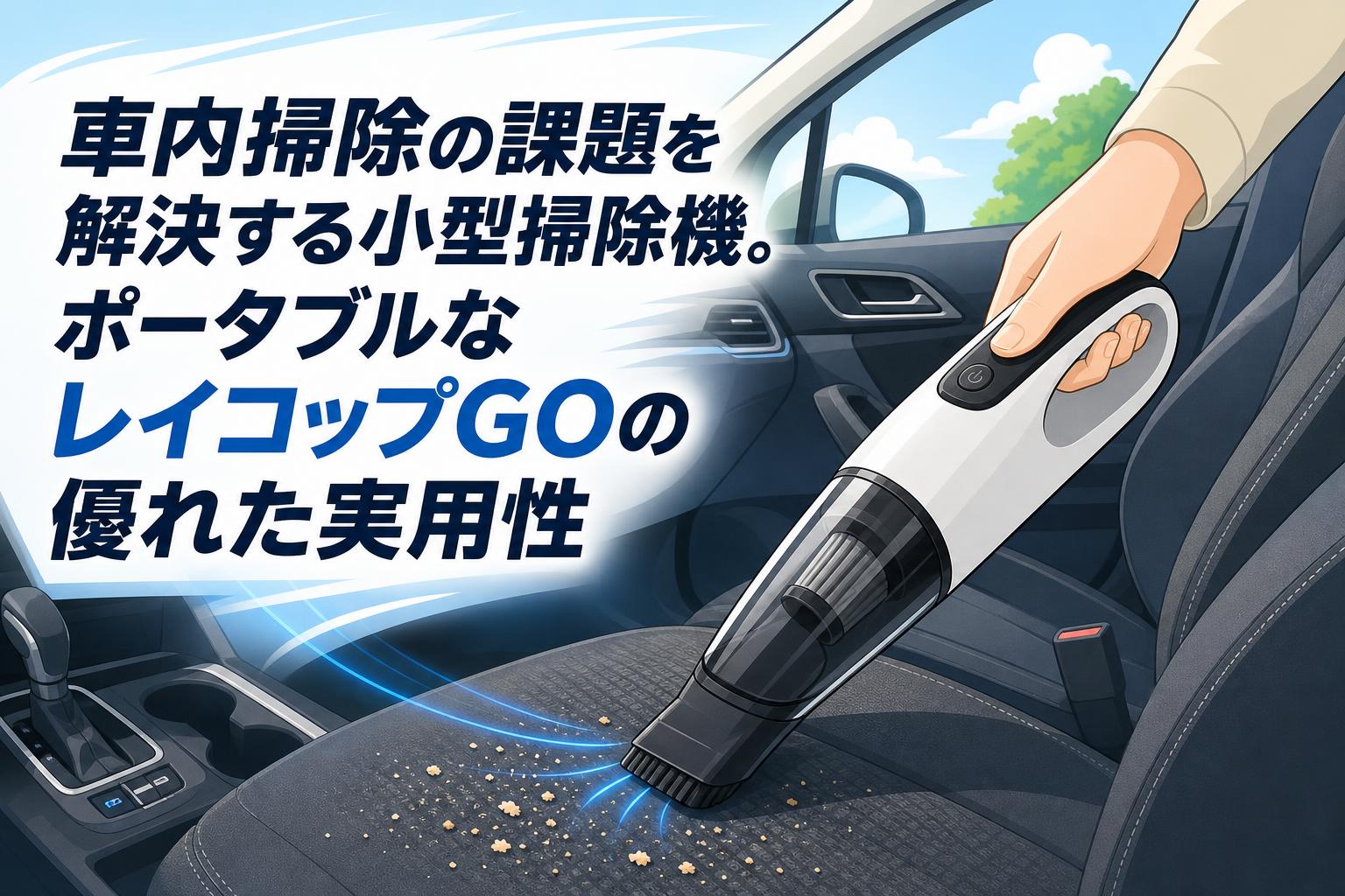 ミニ掃除機⭐️ＲＡＹＣＯＰ　ＧＯ　ＵＶ＋ 車内掃除の課題を解決する小型掃除機。ポータブルなレイコップGOの優れ