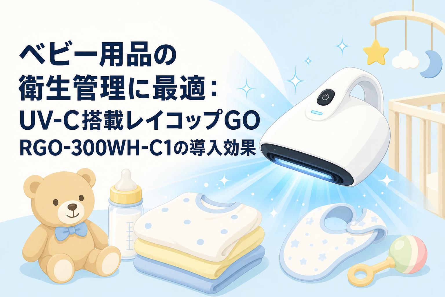 ベビー用品の衛生管理に最適：UV-C搭載レイコップGO RGO-300WH-C1の