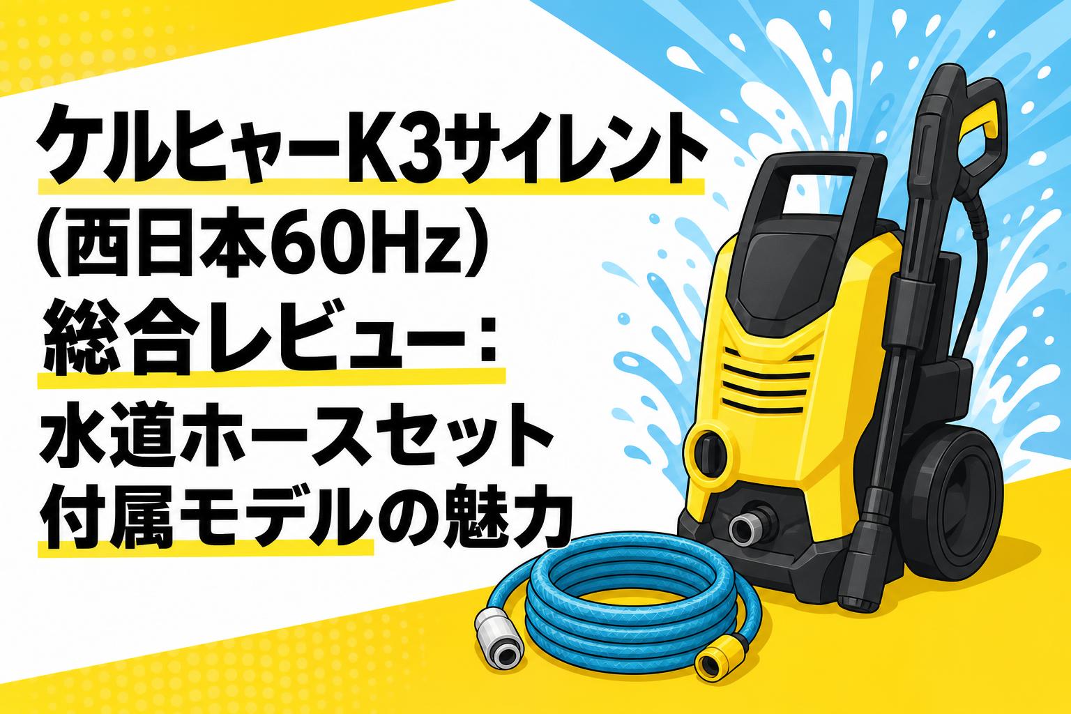 ケルヒャー K3 サイレント　西日本　60Hz ケルヒャーK3サイレント（西日本60Hz）総合レビュー：水道ホースセット