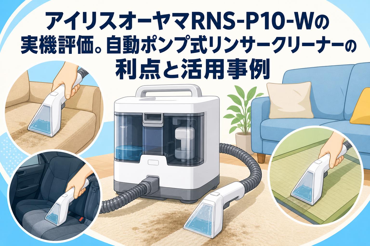 アイリスオーヤマRNS-P10-Wの実機評価。自動ポンプ式リンサー
