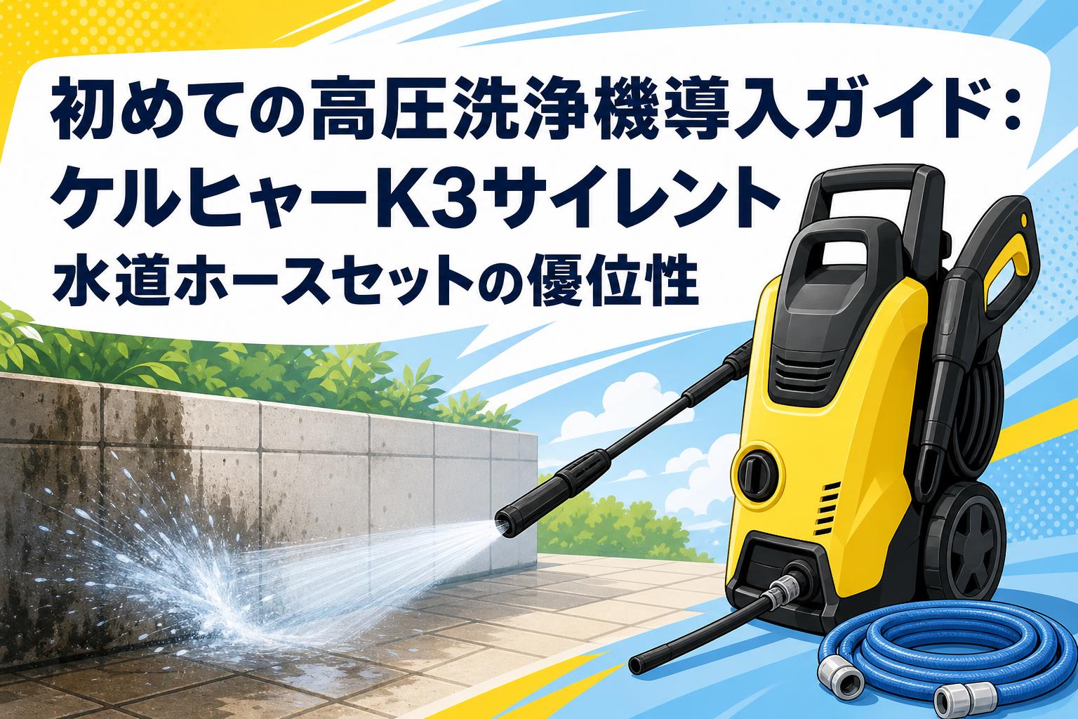初めての高圧洗浄機導入ガイド：ケルヒャーK3サイレント水道ホース