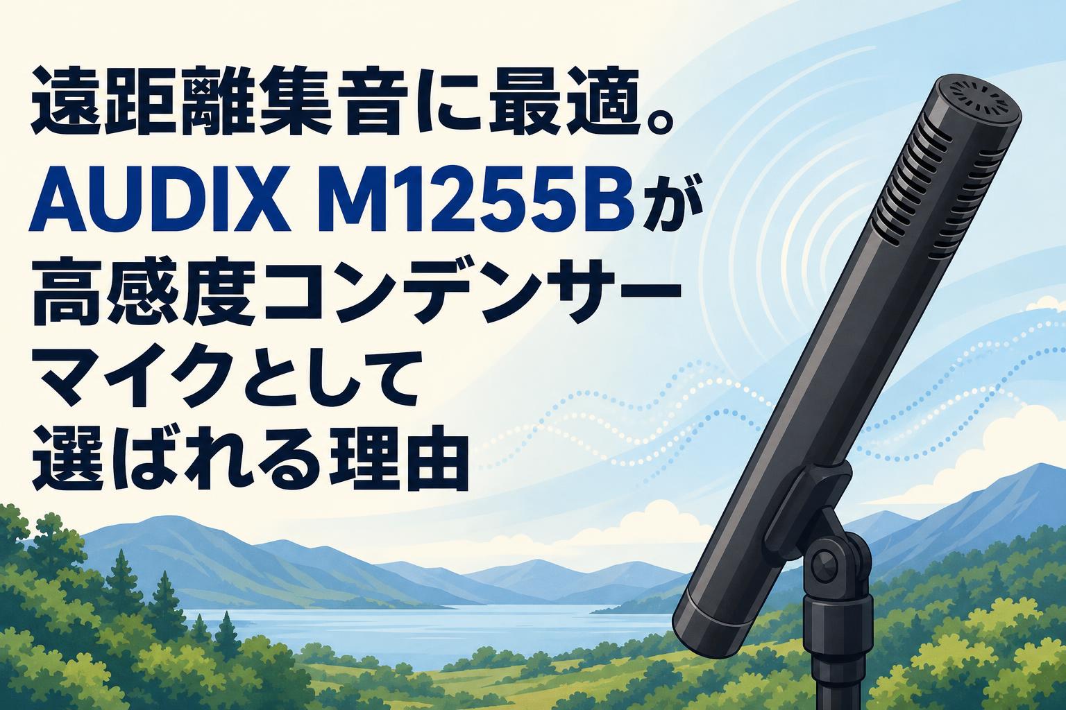 遠距離集音に最適。AUDIX M1255Bが高感度コンデンサーマイクとして選ば