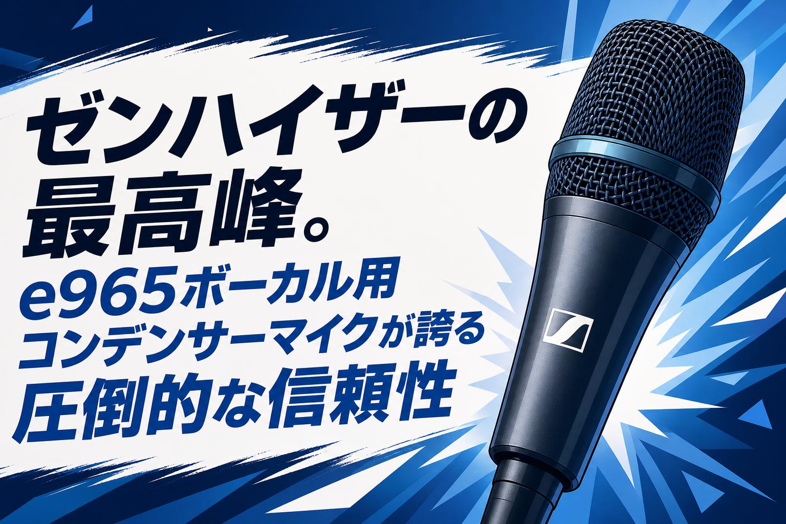 ゼンハイザーの最高峰。e965ボーカル用コンデンサーマイクが誇る圧倒的