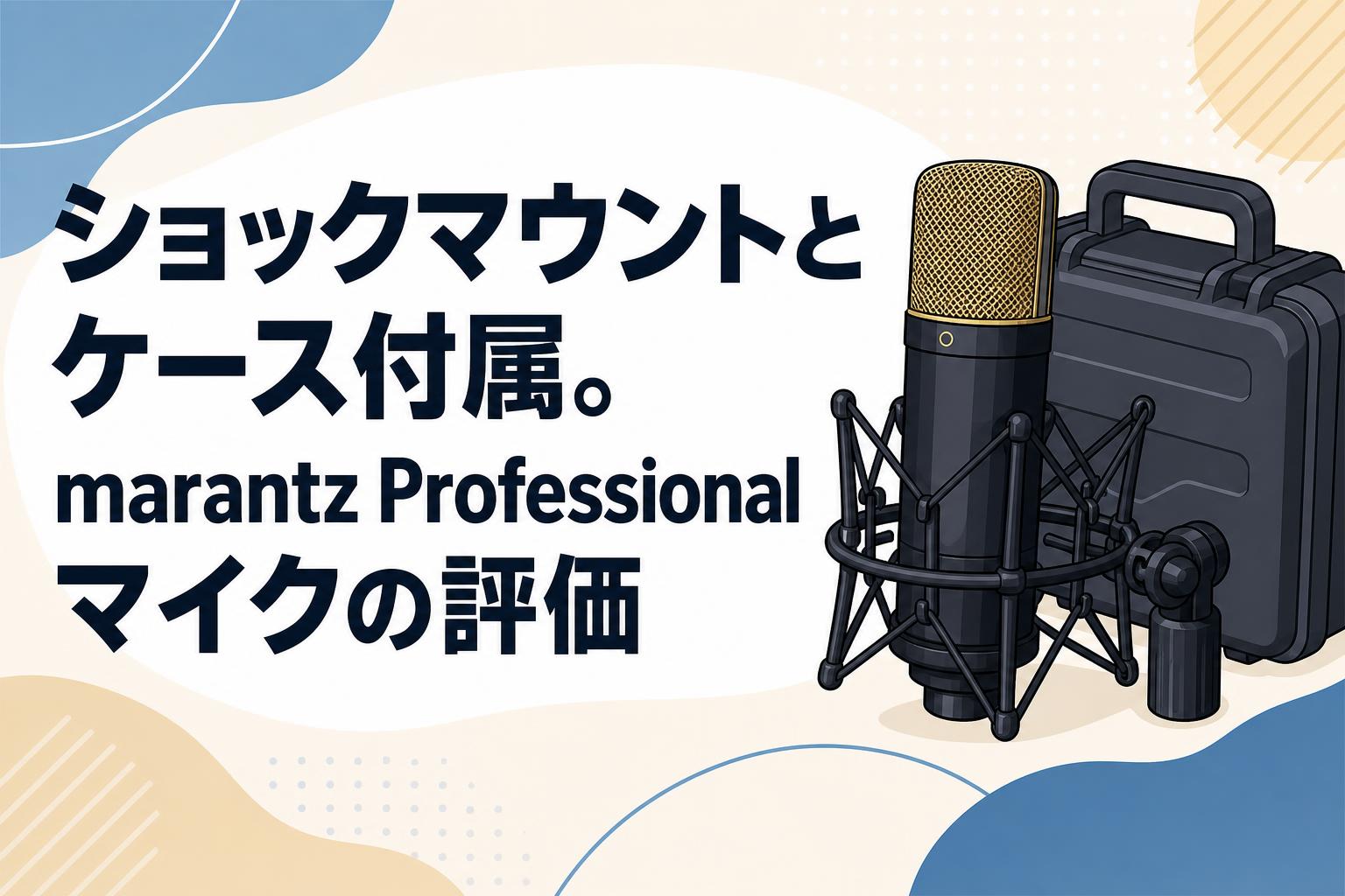 ショックマウントとケース付属。marantz Professionalマイクの評価