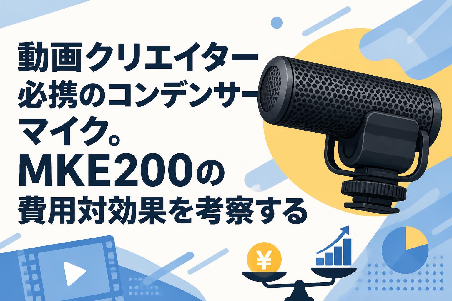動画クリエイター必携のコンデンサーマイク。MKE200の費用対効果を考察