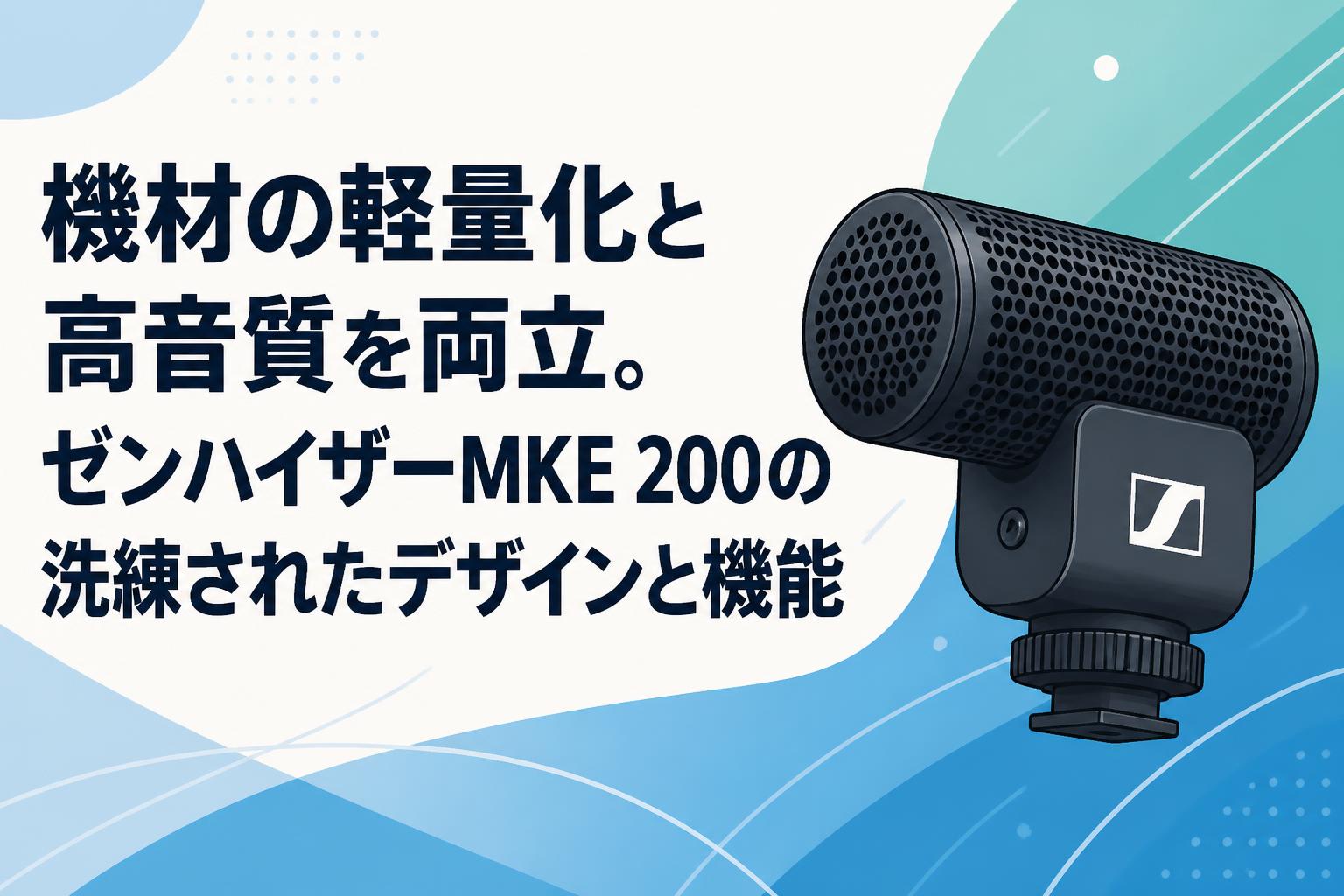 機材の軽量化と高音質を両立。ゼンハイザーMKE 200の洗練された