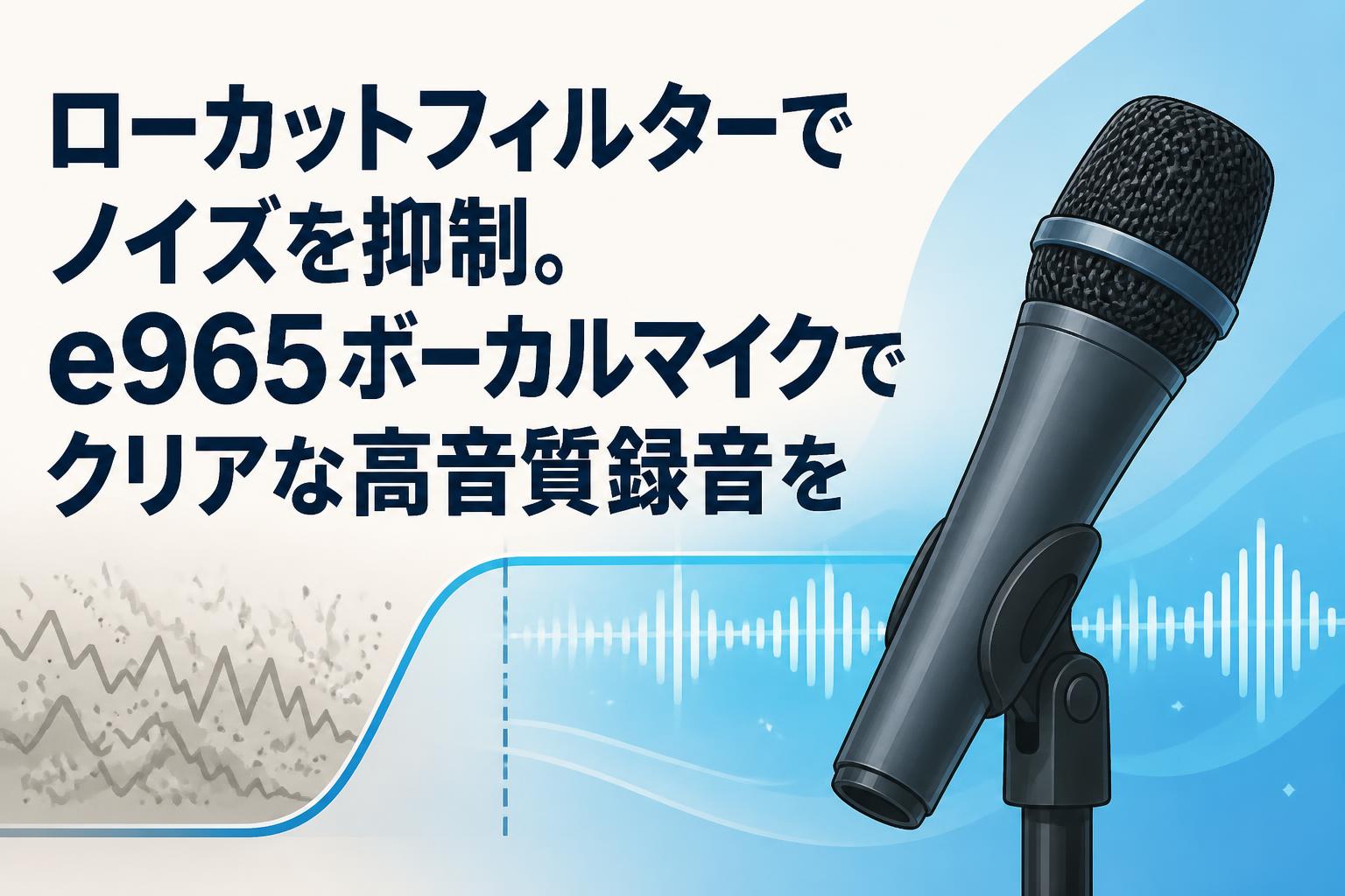 ローカットフィルターでノイズを抑制。e965ボーカルマイクでクリアな高