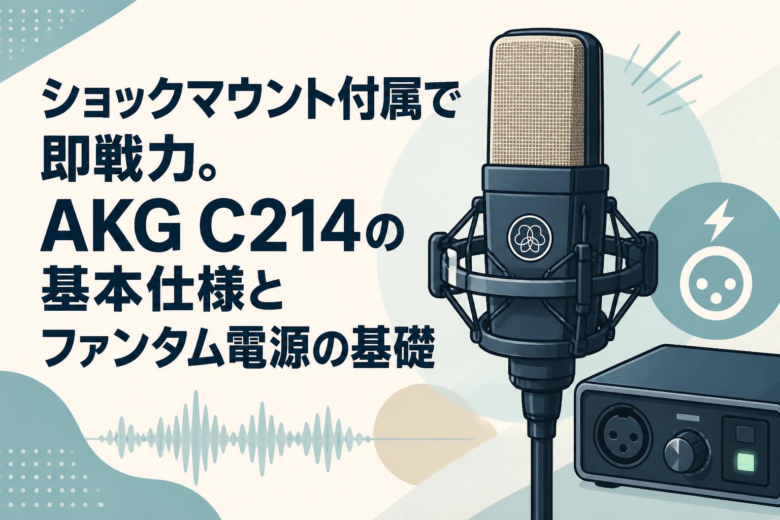 ショックマウント付属で即戦力。AKG C214の基本仕様とファンタム電源の