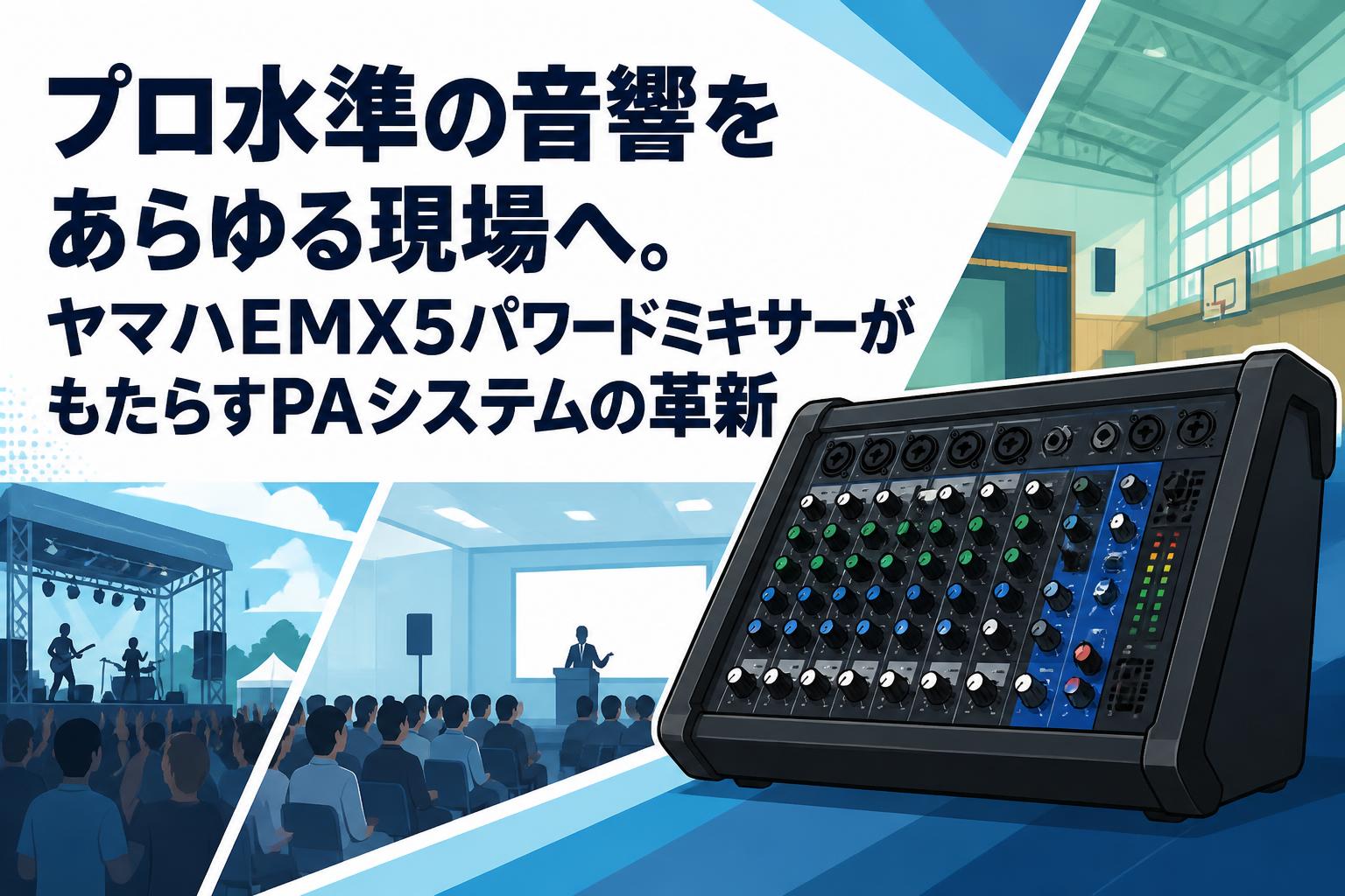 プロ水準の音響をあらゆる現場へ。ヤマハEMX5パワードミキサーが