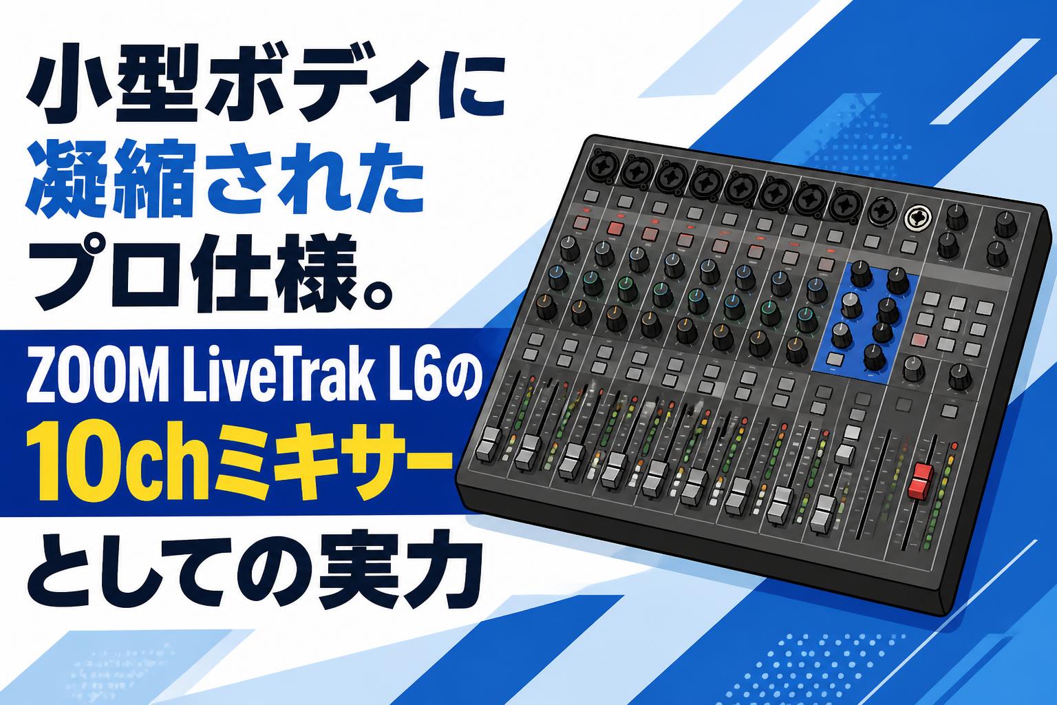 小型ボディに凝縮されたプロ仕様。ZOOM LiveTrak L6の10chミキサー