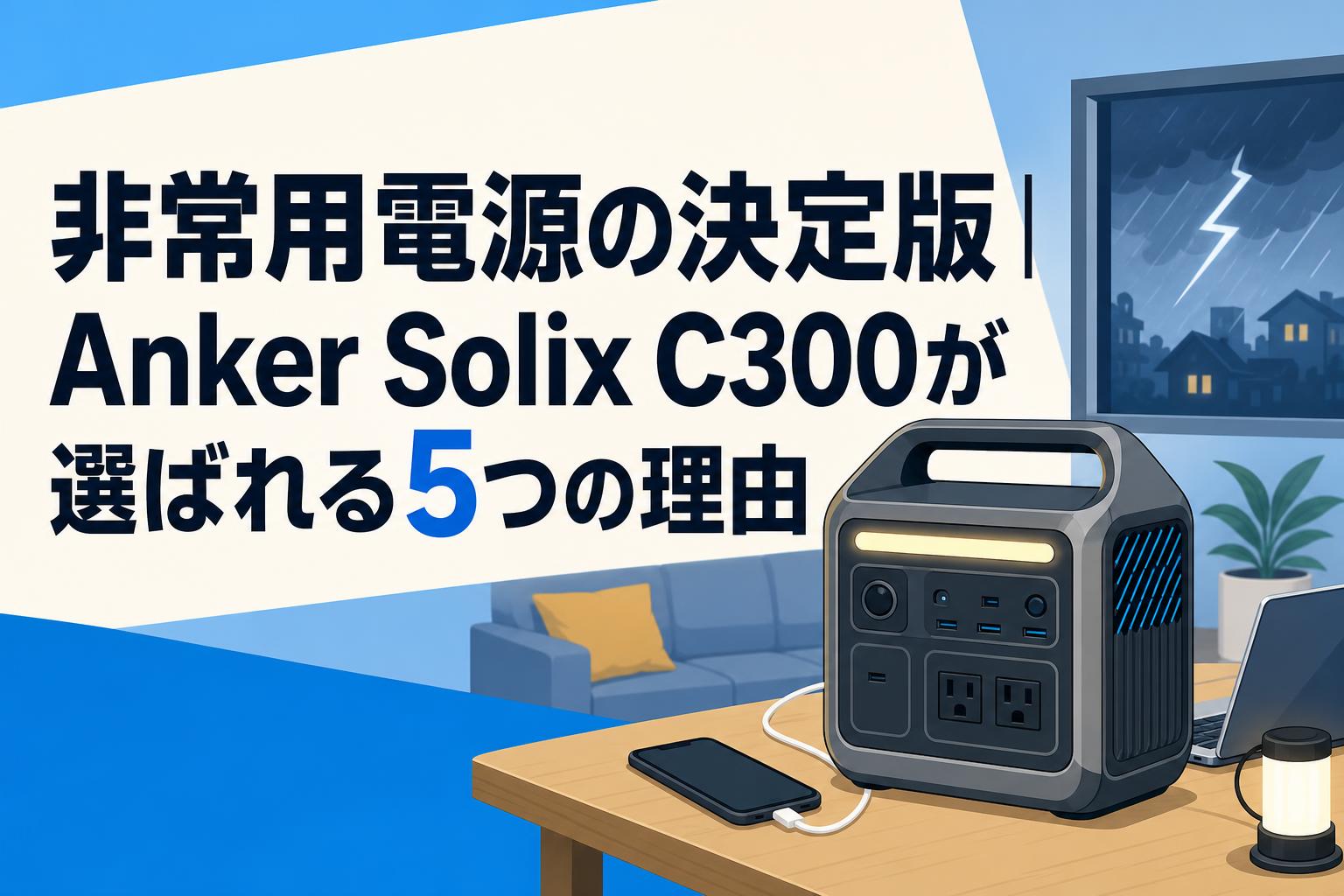 W300シリーズ本体をご検討の方へ 非常用電源の決定版｜Anker Solix C300が選ばれる5つの理由 | PANDA