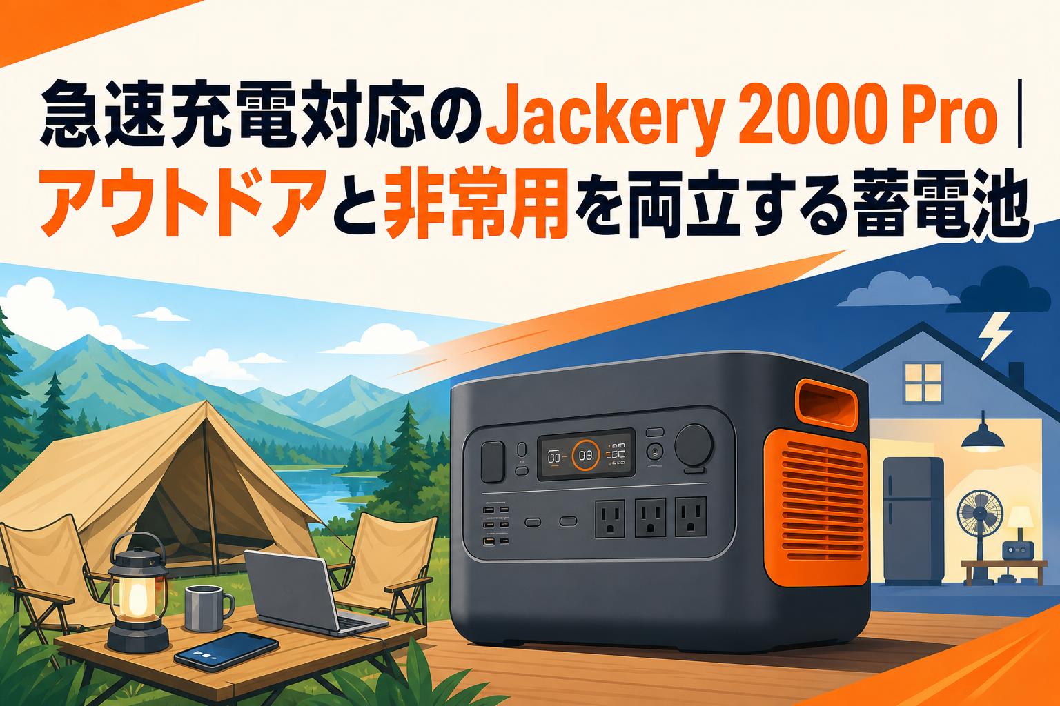 急速充電対応のJackery 2000 Pro｜アウトドアと非常用を両立する蓄電池