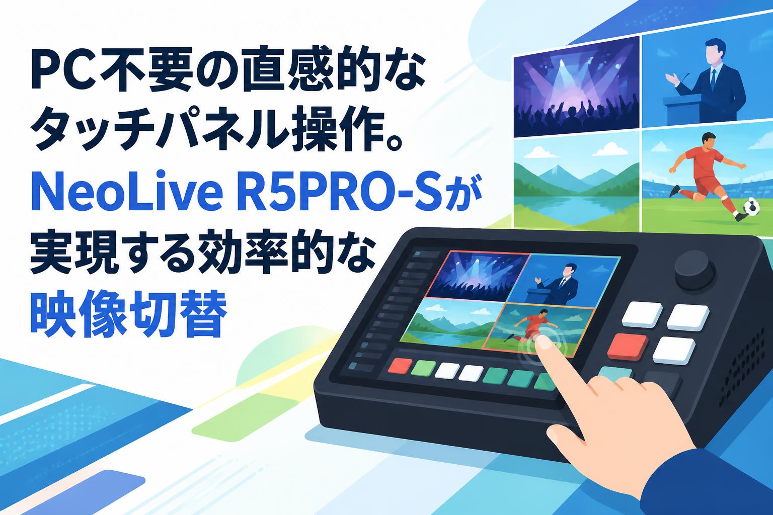 PC不要の直感的なタッチパネル操作。NeoLive R5PRO-Sが実現する効率的