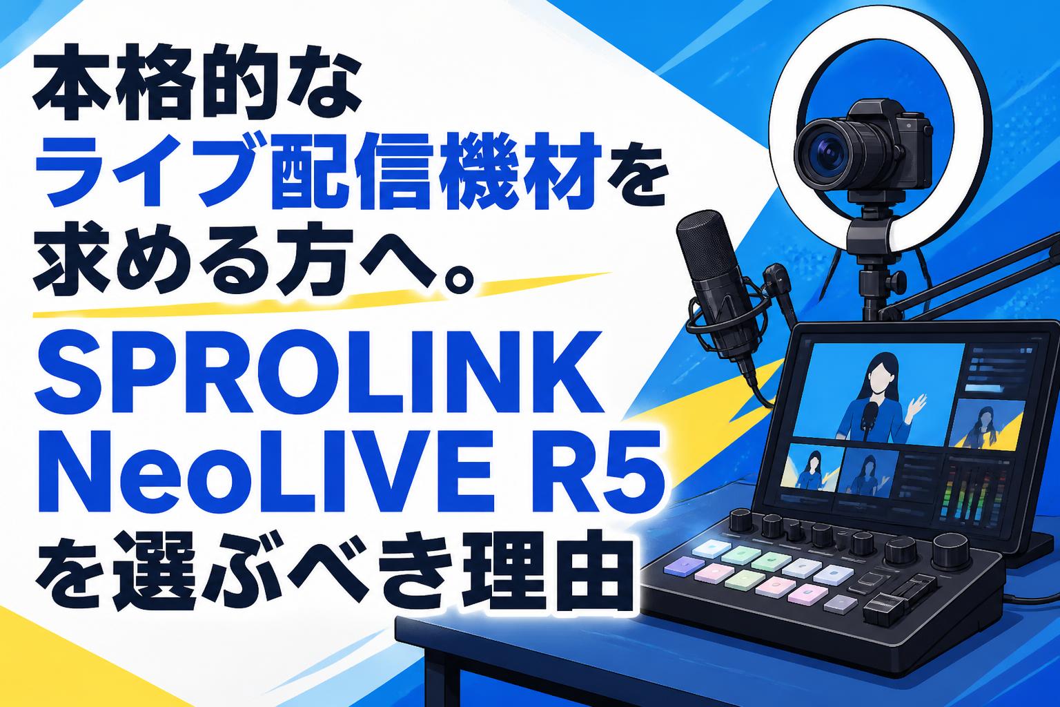 本格的なライブ配信機材を求める方へ。SPROLINK NeoLIVE R5を選ぶべき