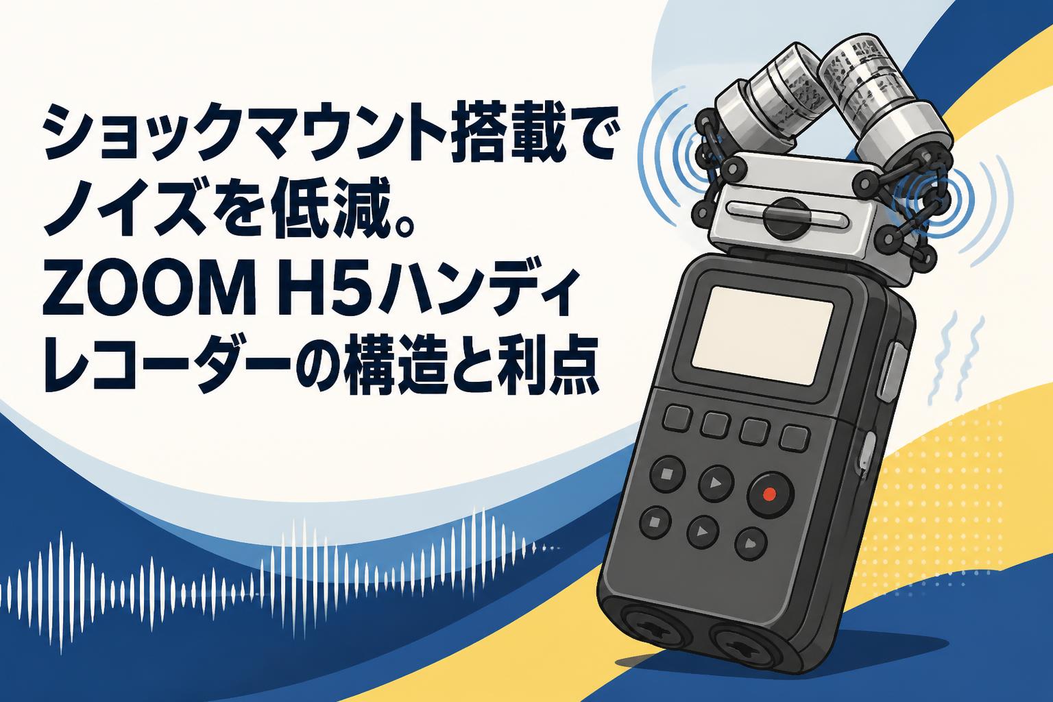 ショックマウント搭載でノイズを低減。ZOOM H5ハンディレコーダーの