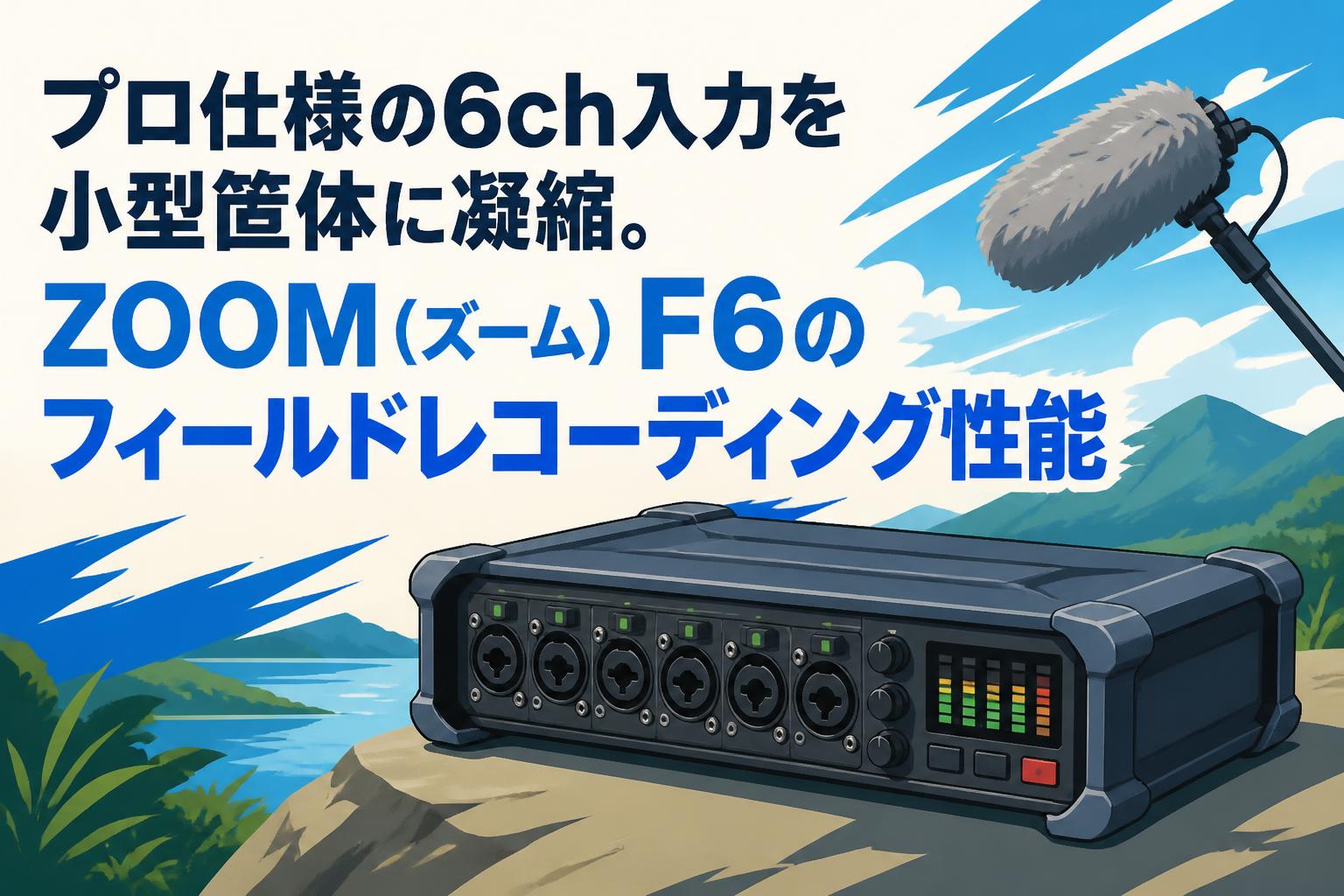 配信機器・PA機器・レコーディング機器 Zoom F6 プロ仕様の6ch入力を小型筐体に凝縮。ZOOM（ズーム）F6のフィールド