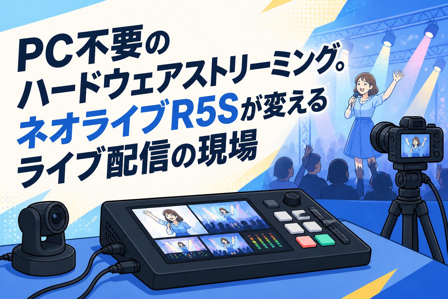 【動作確認済み】配信セット PC不要のハードウェアストリーミング。ネオライブR5Sが変えるライブ