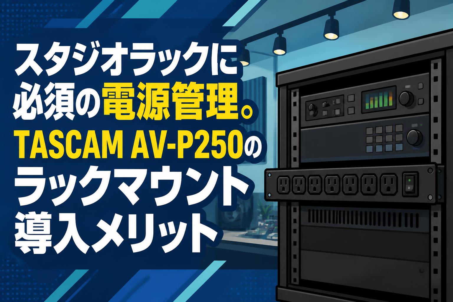 TASCAM AV-P250 ラックマウント電源タップ スタジオラックに必須の電源管理。TASCAM AV-P250のラックマウント導入