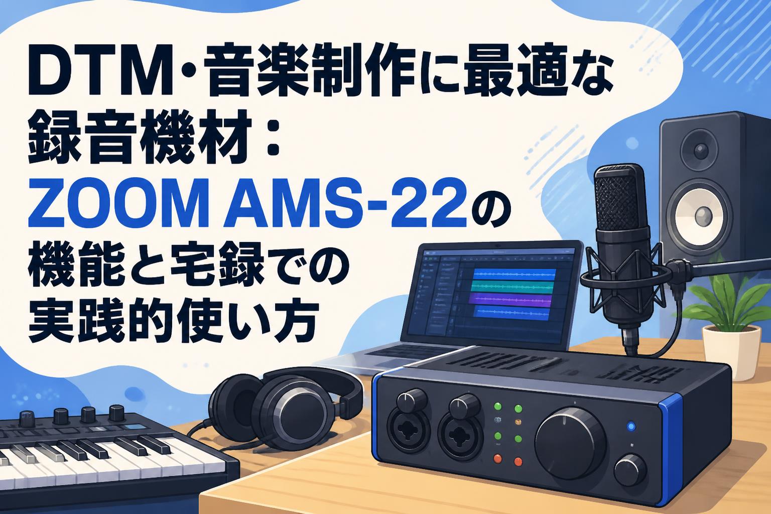 DTM・音楽制作に最適な録音機材：ZOOM AMS-22の機能と宅録での実践的