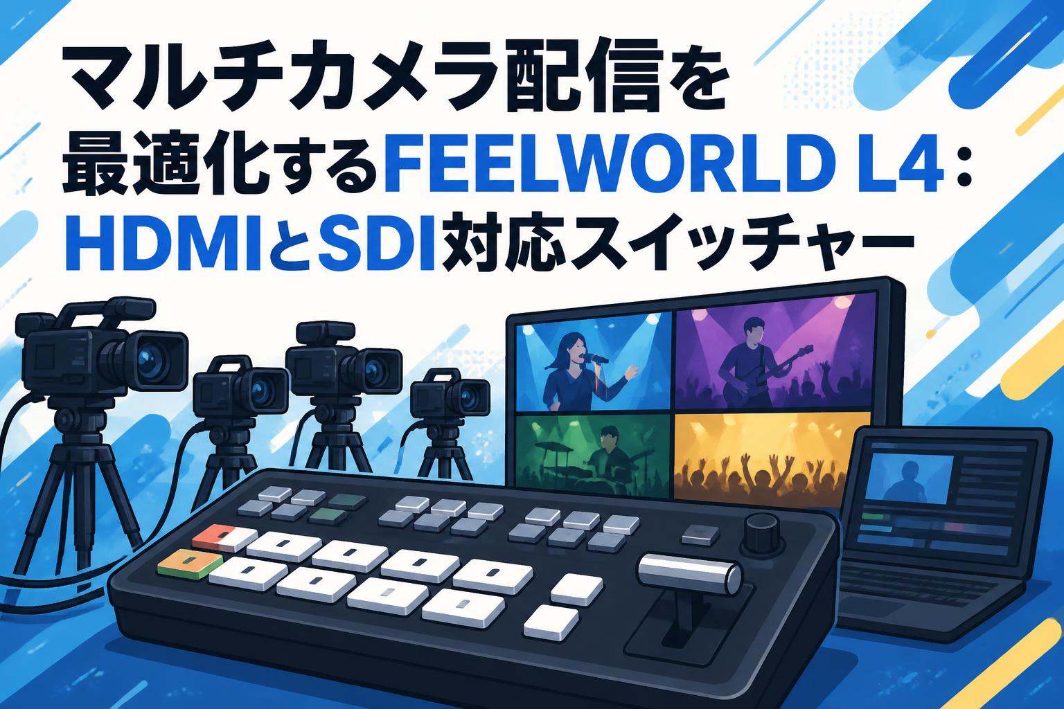 マルチカメラ配信を最適化するFEELWORLD L4：HDMIとSDI対応