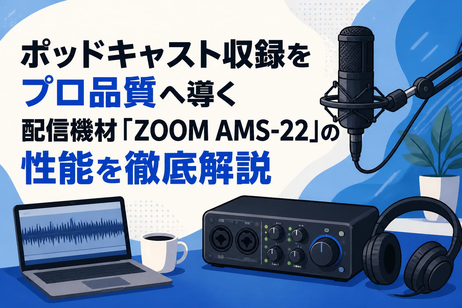ポッドキャスト収録をプロ品質へ導く配信機材「ZOOM AMS-22」の性能を