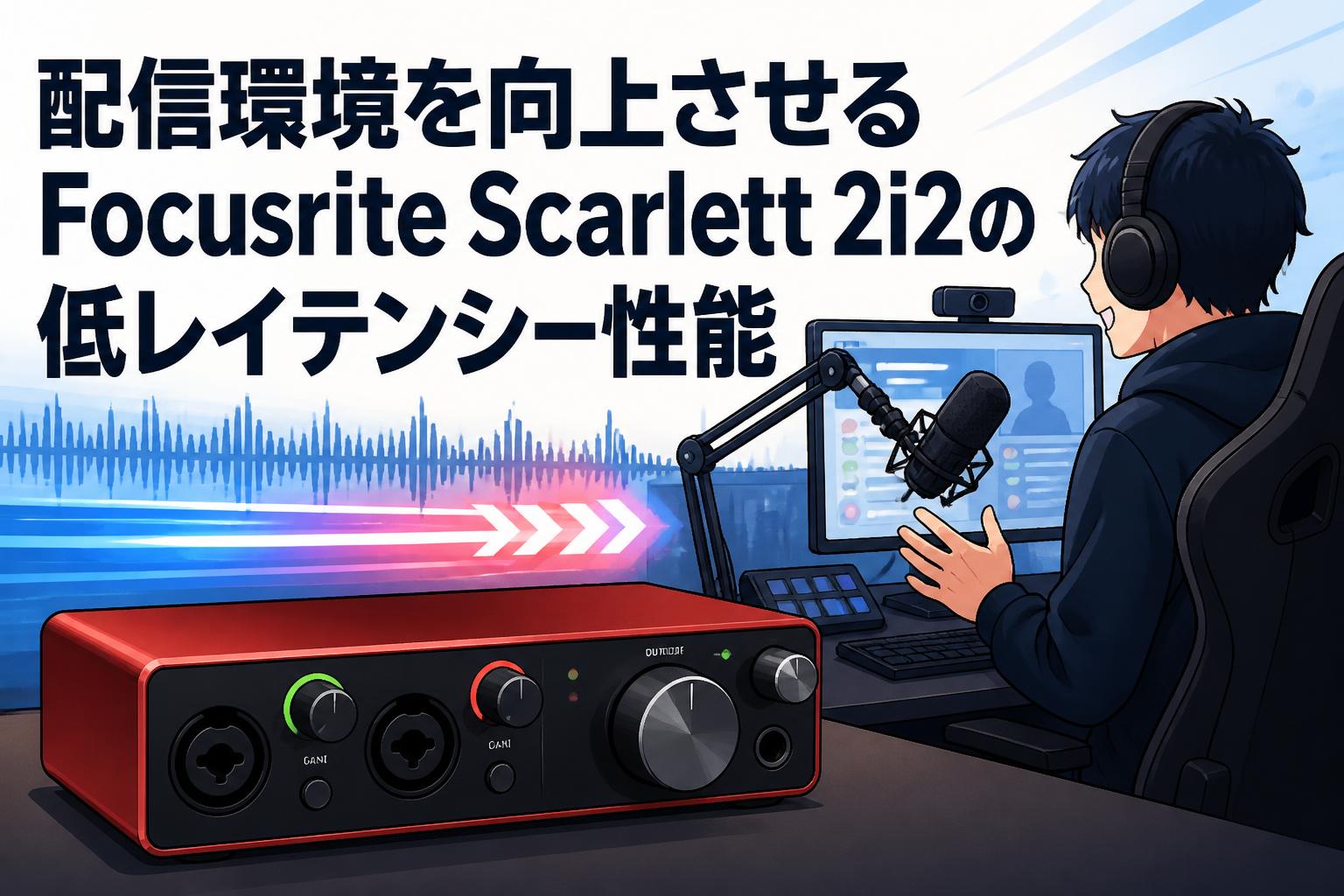 配信環境を向上させるFocusrite Scarlett 2i2の低レイテンシー性能