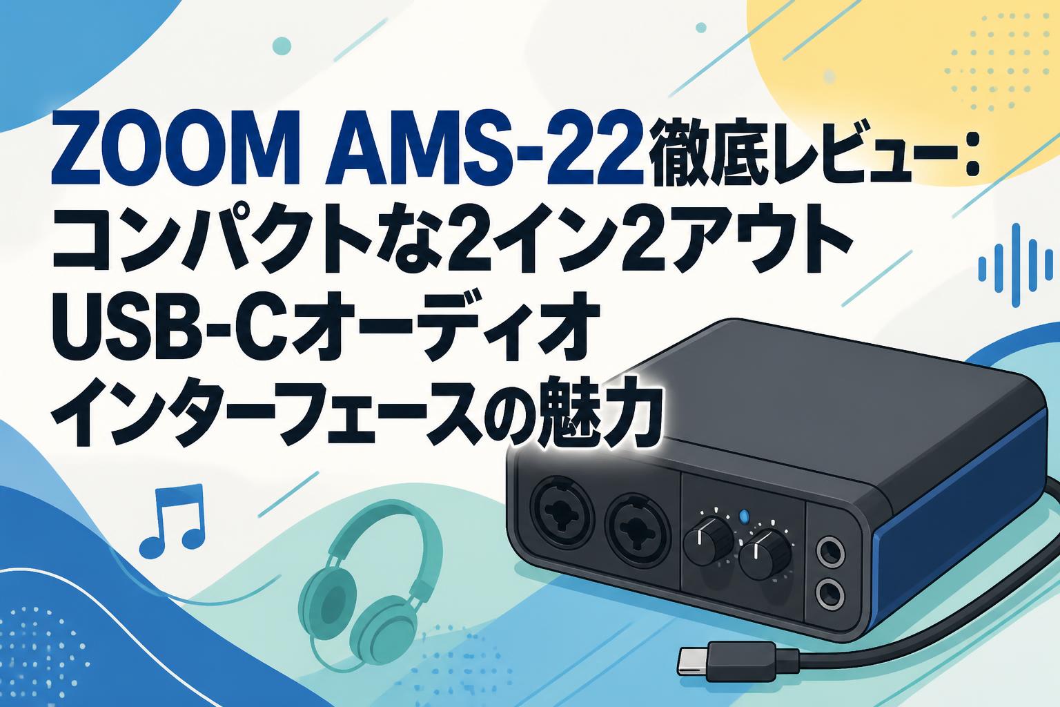 ZOOM AMS-22徹底レビュー：コンパクトな2イン2アウトUSB-Cオーディオ