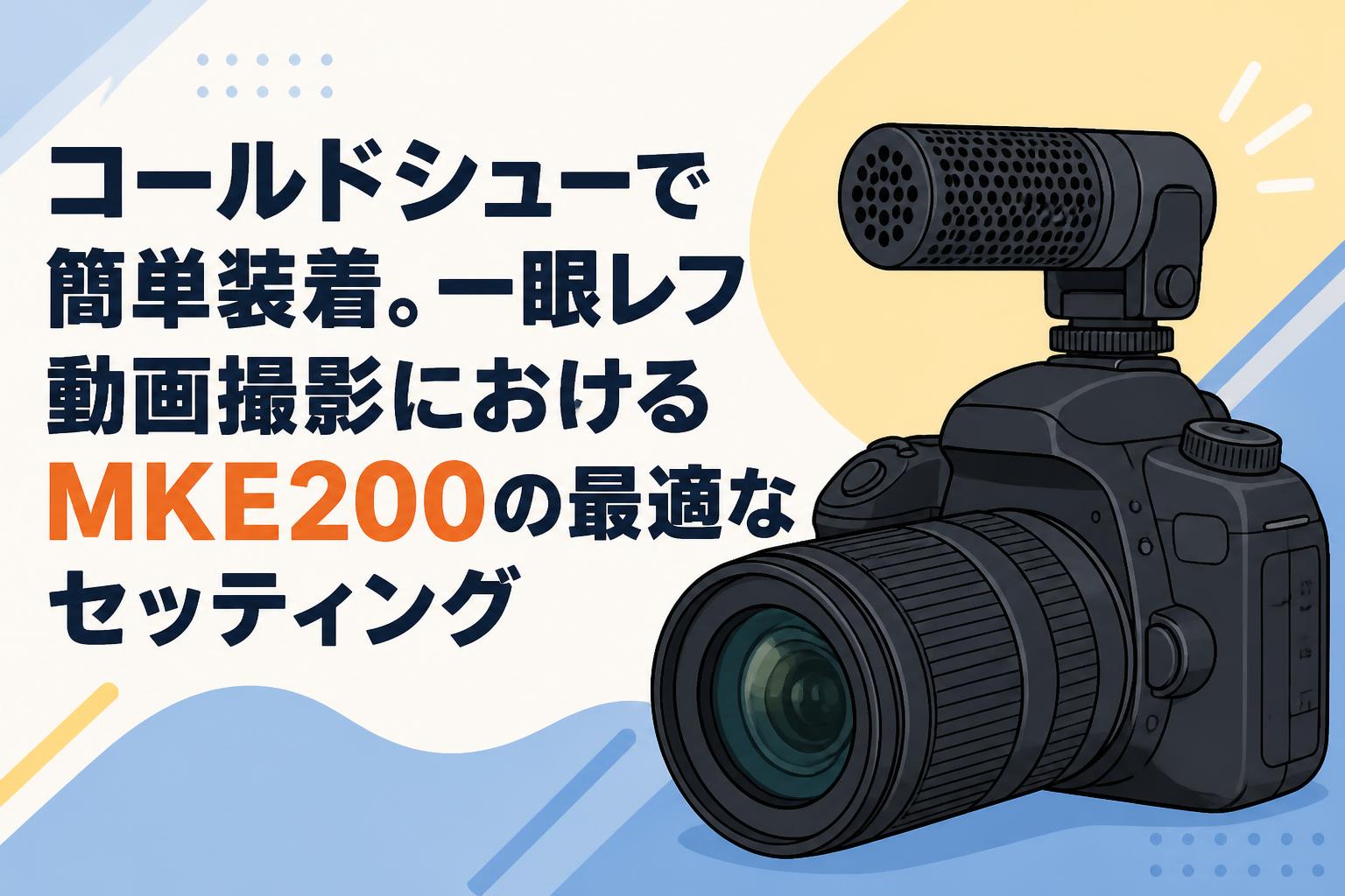 コールドシューで簡単装着。一眼レフ動画撮影におけるMKE200の最適な