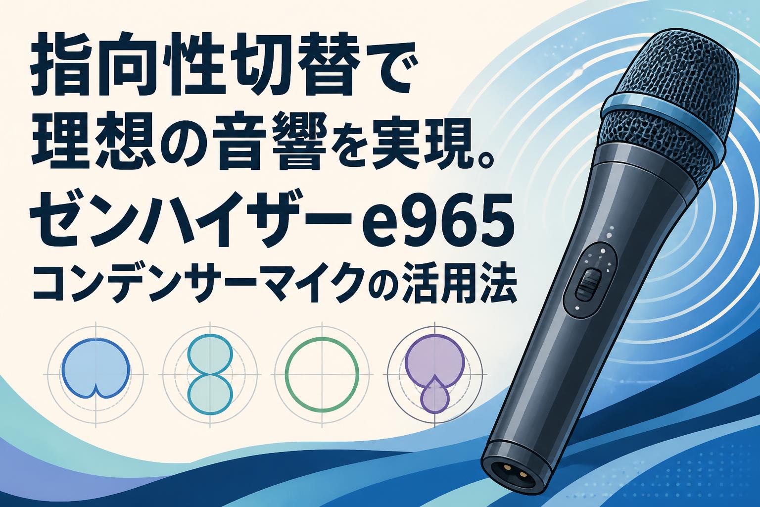 指向性切替で理想の音響を実現。ゼンハイザーe965コンデンサーマイクの