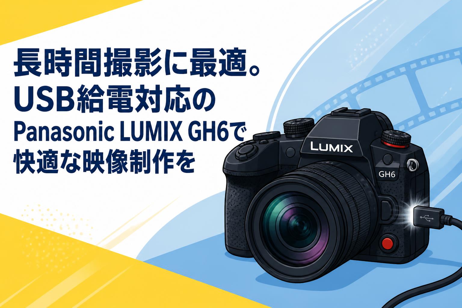 長時間撮影に最適。USB給電対応のPanasonic LUMIX GH6で快適な映像制作