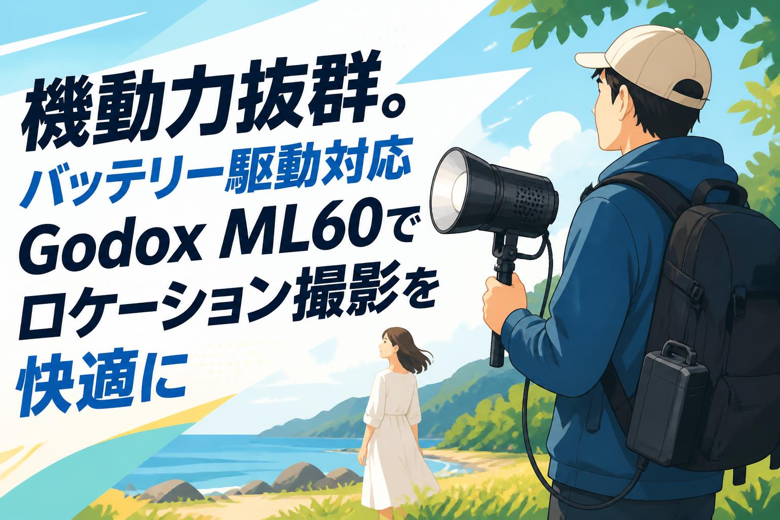 機動力抜群。バッテリー駆動対応Godox ML60でロケーション撮影を快適に