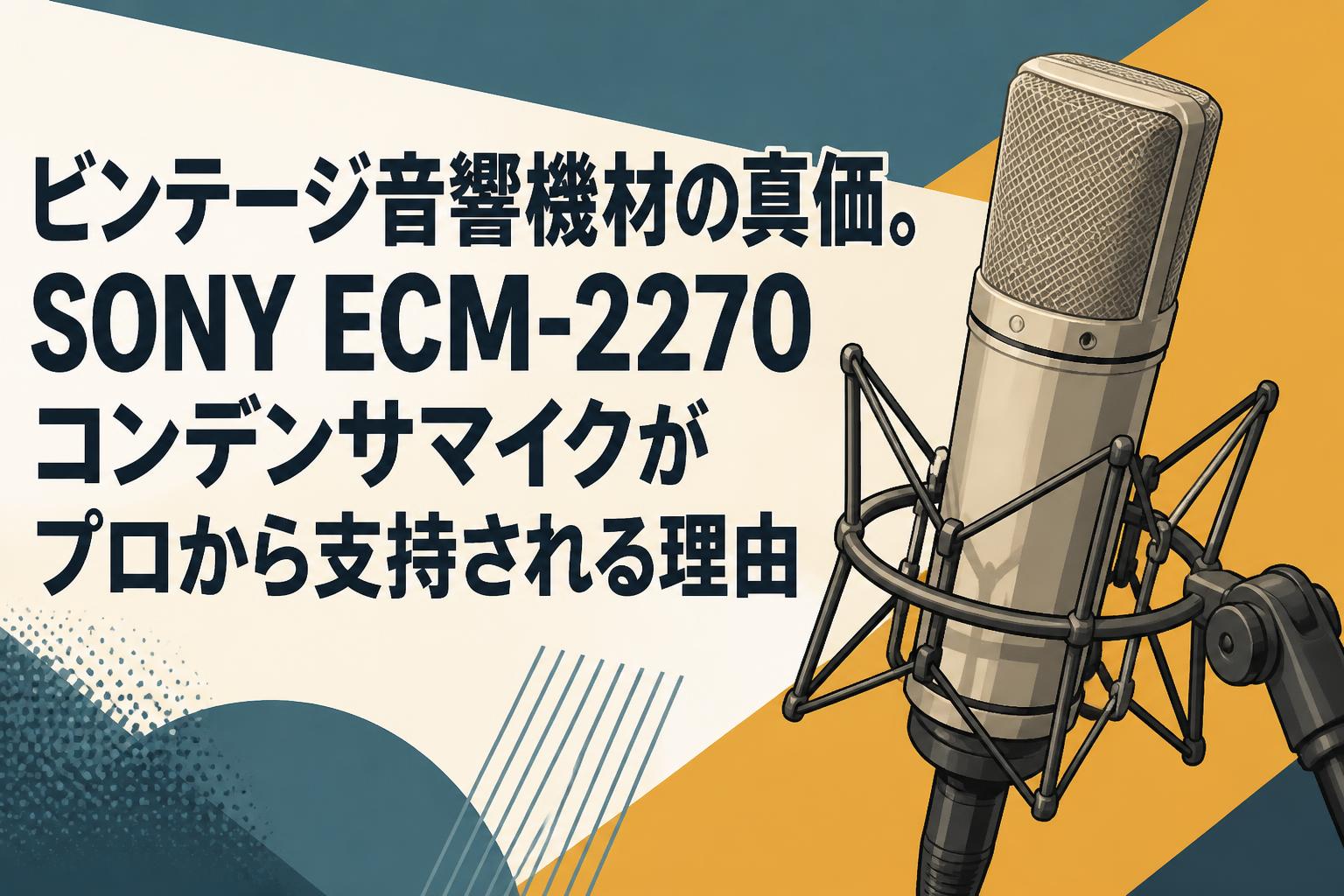 ビンテージ音響機材の真価。SONY ECM-2270コンデンサマイクがプロから