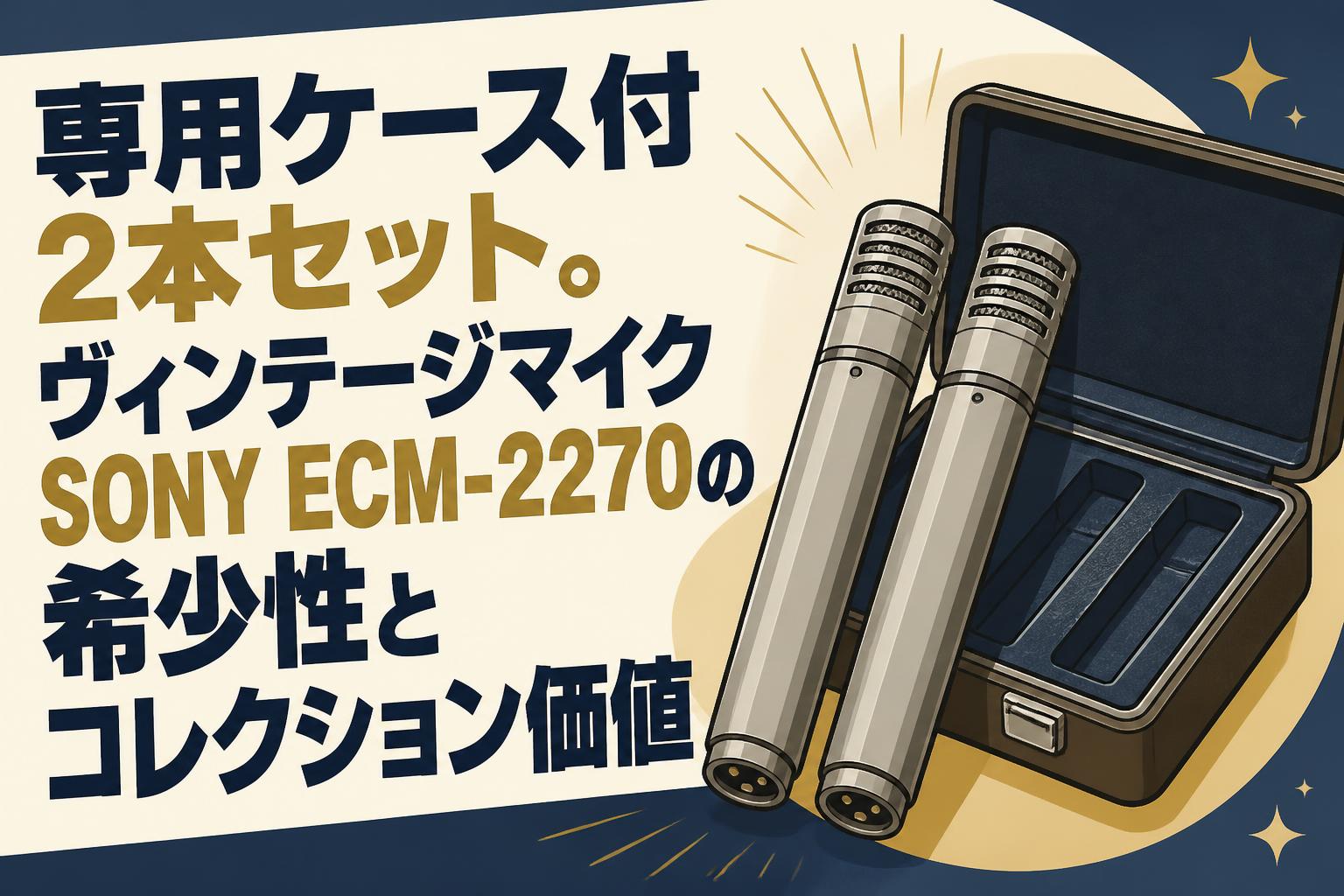 専用ケース付2本セット。ヴィンテージマイクSONY ECM-2270の希少性と